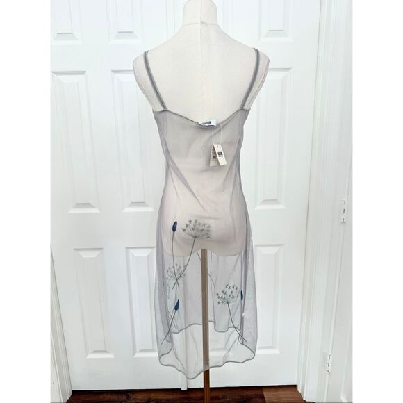 Moschino Cheap and Chic Sheer Mesh Embroidered Cami Slip Dress NWT XS Y2K - Picture 3 of 10